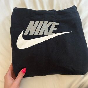 Nike Black Hoodie with White Swoosh Tag